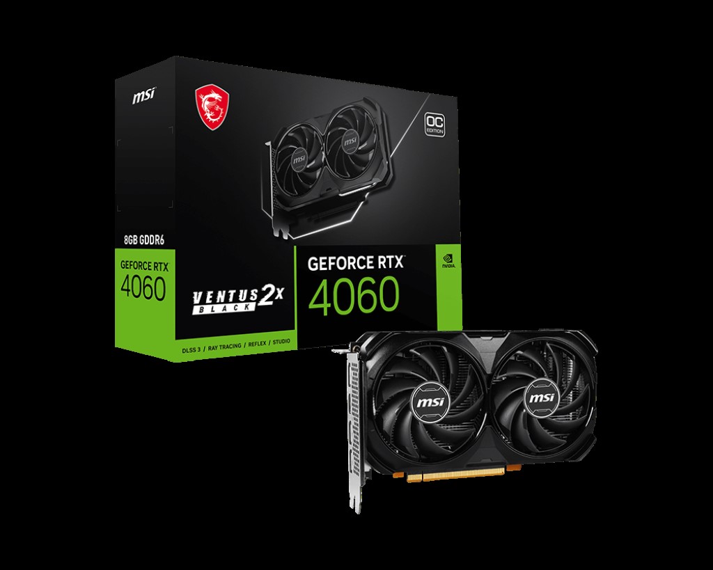 MSI GEFORCE RTX 4060 VENTUS 2X BLACK 8G OC HDMI DP 128 BIT